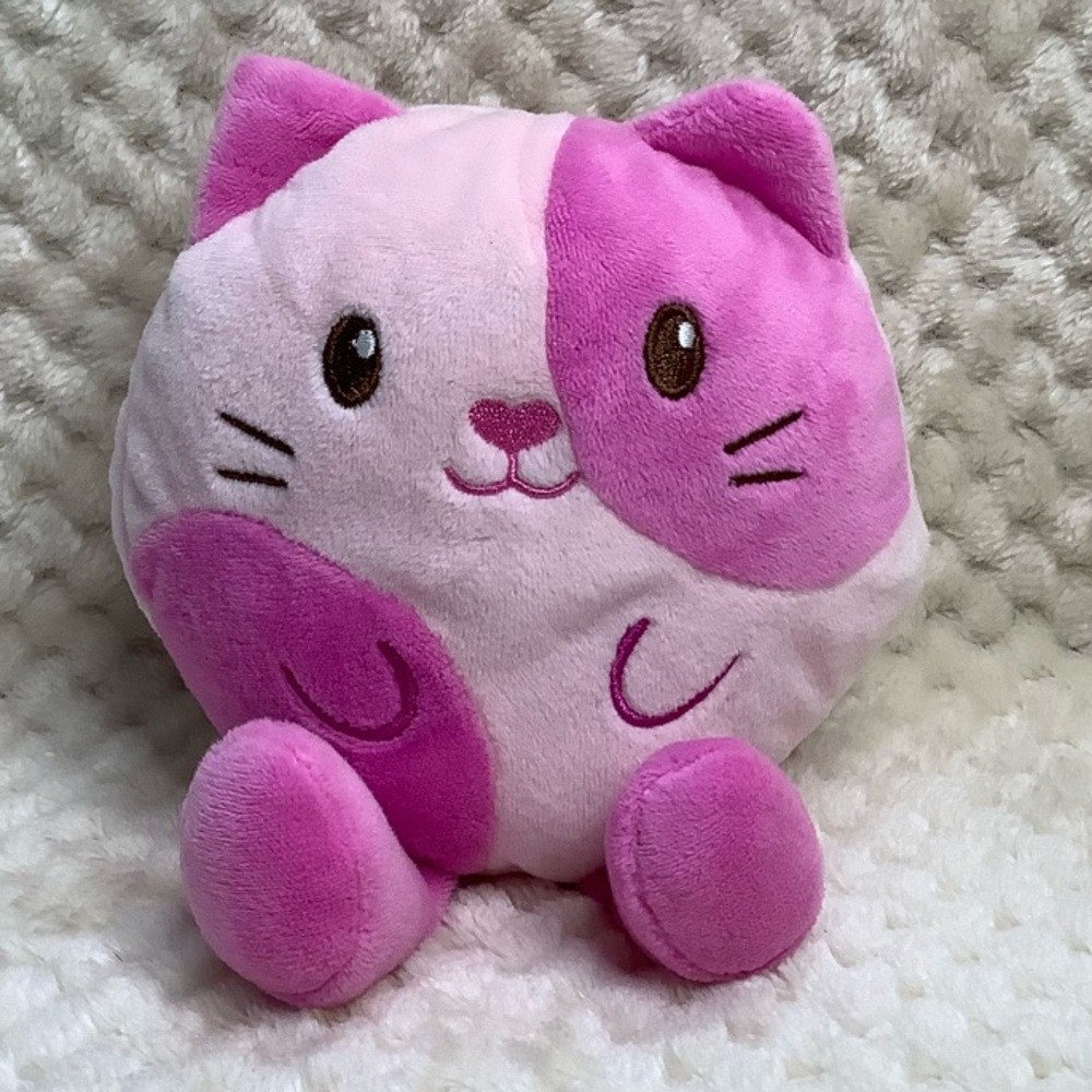 Animal Adventure Pink Kitty Cat Plush 2024 Round Stuffed Animal